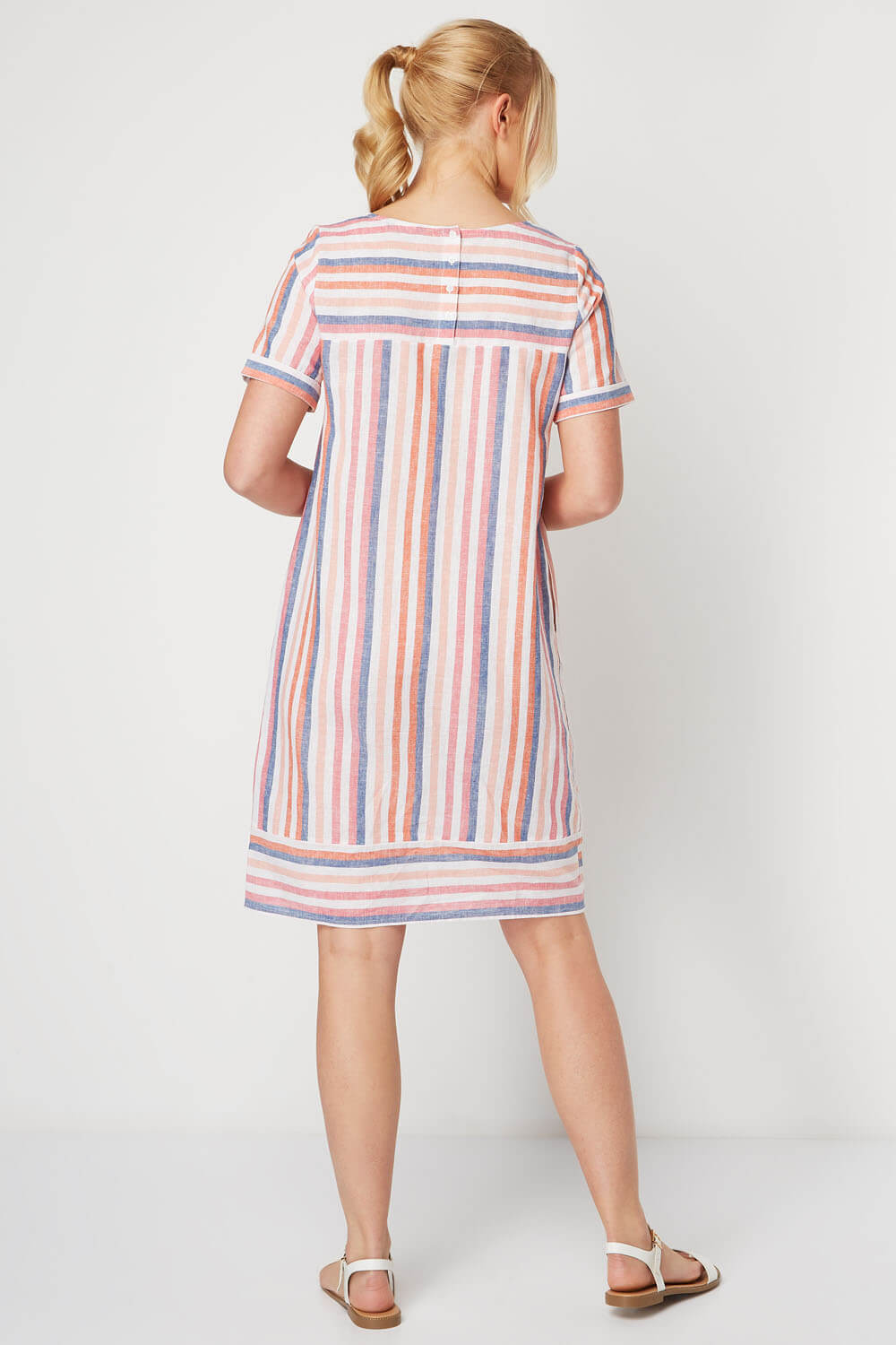 Multi Coloured Striped Linen Tunic, Image 3 of 5