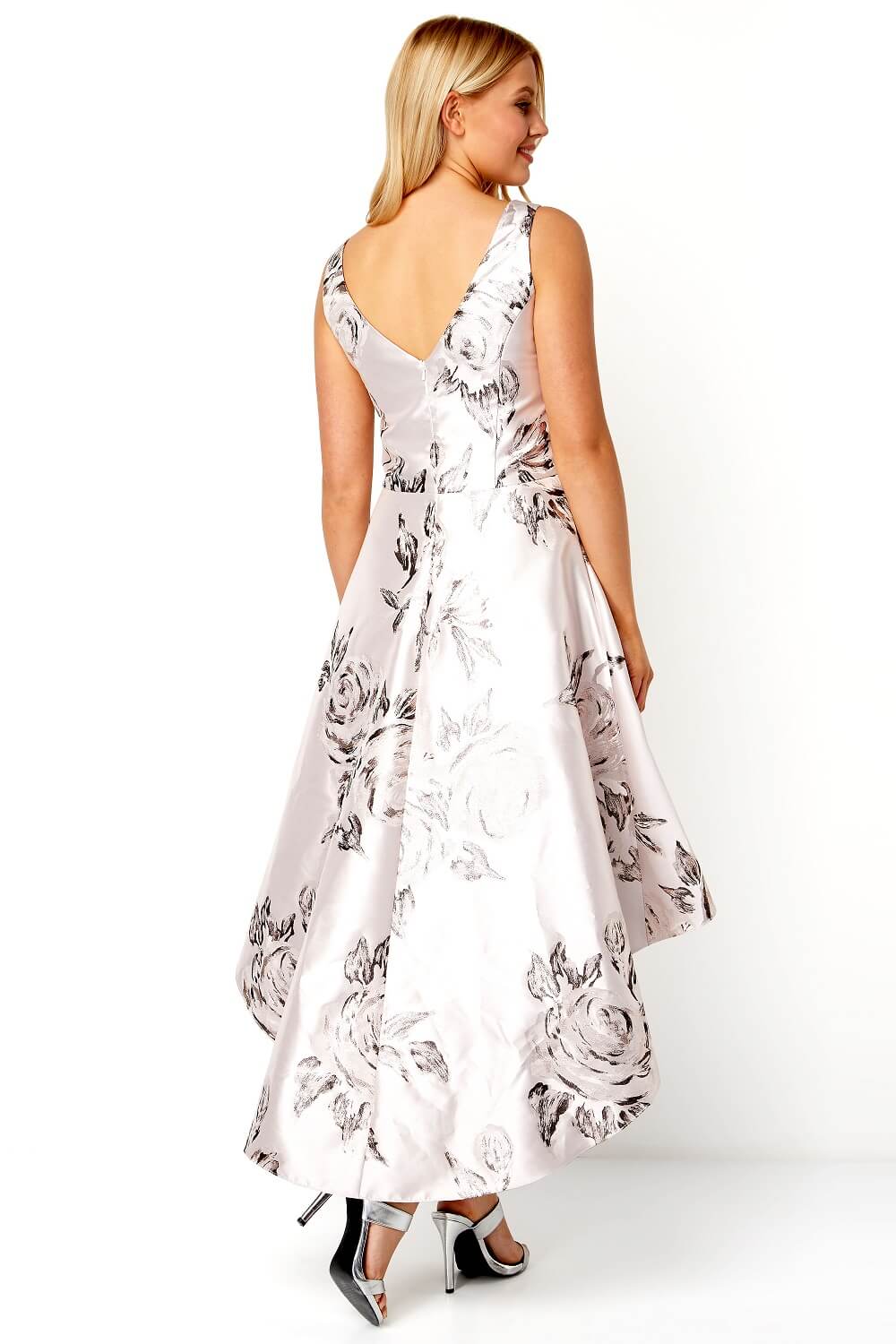 Rose Jacquard Rose Gown Dress, Image 3 of 5