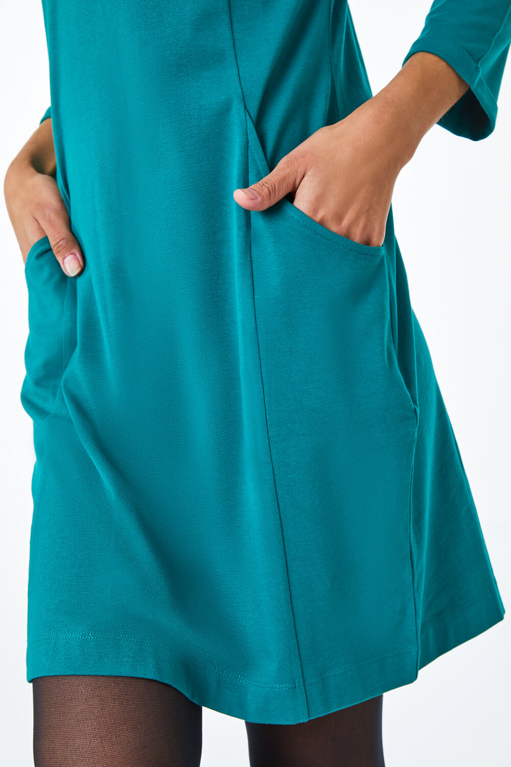 Cotton Jersey Tunic Pocket Dress in Green Roman Originals UK