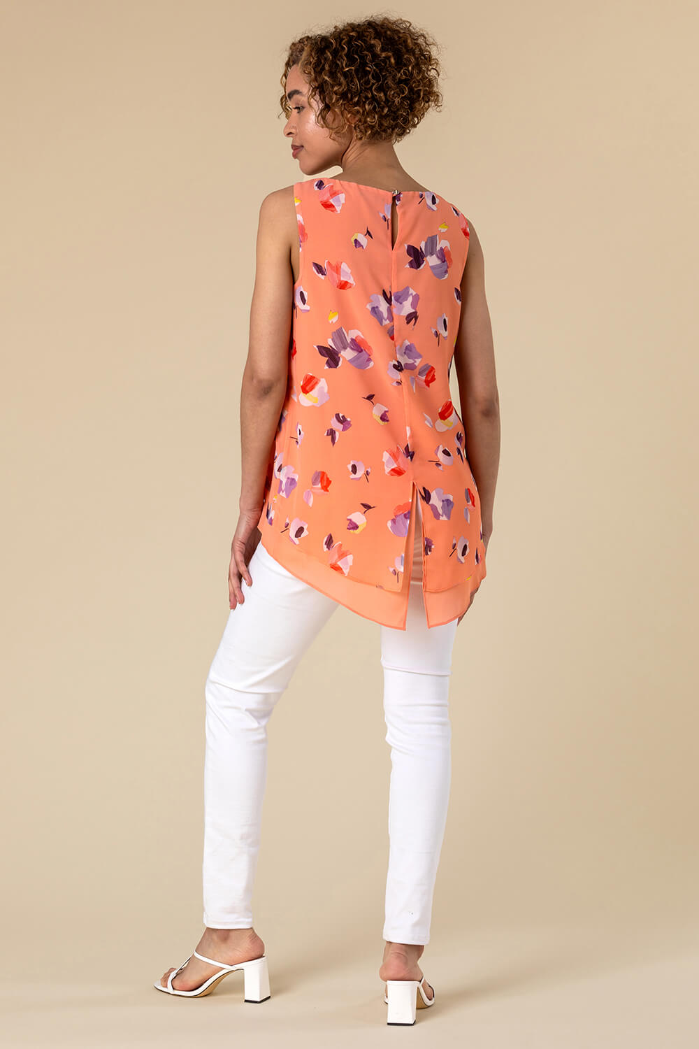 CORAL Abstract Floral Print Vest Top, Image 2 of 4