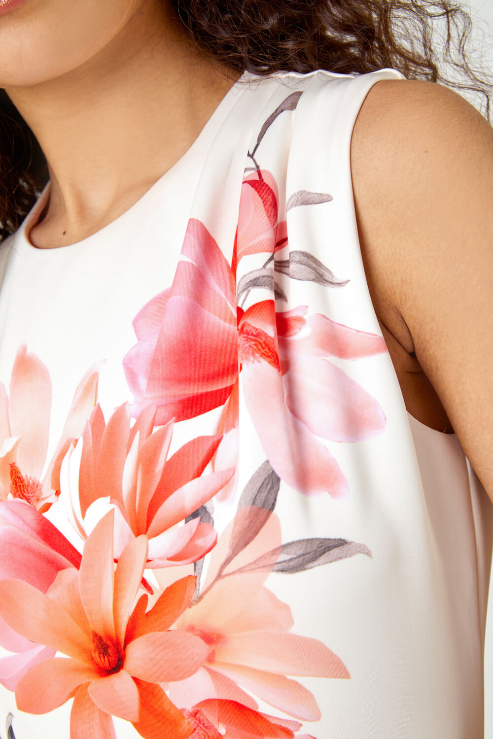 ORANGE Premium Stretch Floral Print Dress, Image 5 of 5