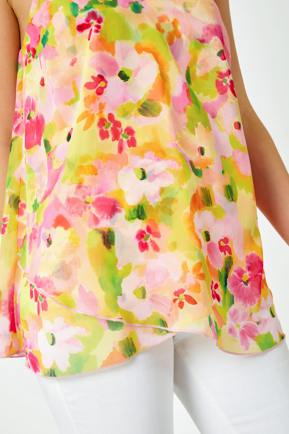 PINK Floral Print Double Layer Cami Top, Image 5 of 5