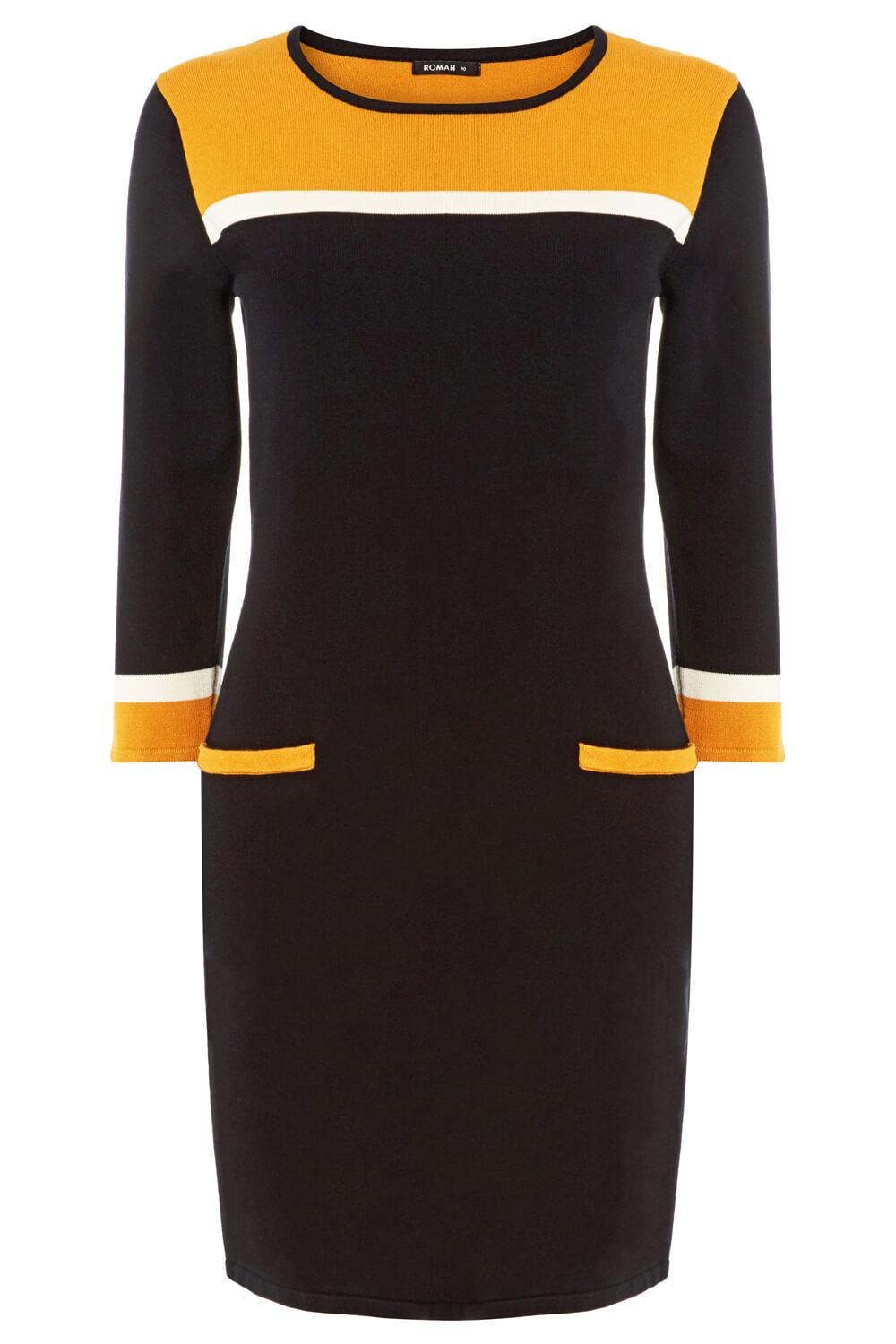 Amber Colour Block Knitted Dress, Image 5 of 5