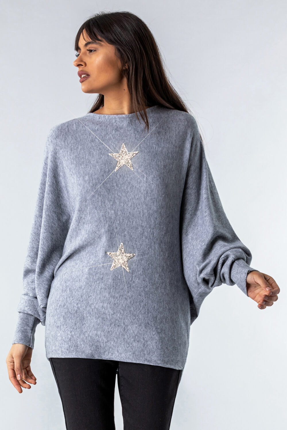 One Size Knitted Star Lounge Jumper