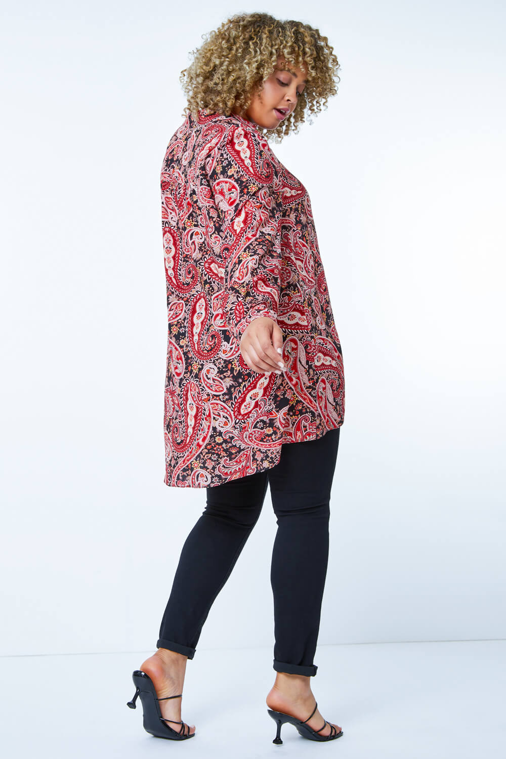 Red Curve Paisley Print Shirt, Image 3 of 5